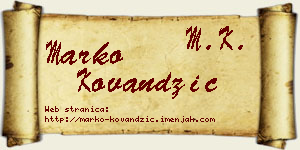 Marko Kovandžić vizit kartica
